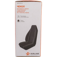 Чехол для переднего сиденья с подголовником AIRLINE универсальный, 1 шт., полиэстер, черный ACS-PP-01