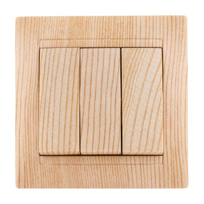 Выключатель TDM ELECTRIC 3-х кл. 10А сосна серии "Лама" SQ1815-0303