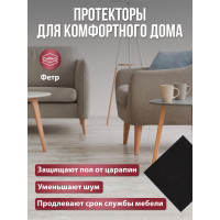 Защитный протектор из фетра VORTEX черный, 200x200 мм 24345