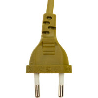 Провод с евроштекером и диммируемым выключателем duwi золото, 2м H 03 VV-F 2x0,75 мм 2,5А 28577 9