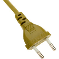 Провод с евроштекером и диммируемым выключателем duwi золото, 2м H 03 VV-F 2x0,75 мм 2,5А 28577 9