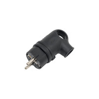 Вилка разборная General Lighting Systems GRV-P-16-СE-G-B-IP44 16А с/з IP44 угловая каучук черная 470519