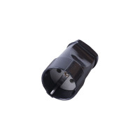 Розетка разборная General Lighting Systems GRV-S-16-R-G-B-IP20 с заземлением 16А IP20 черная круглая 470503