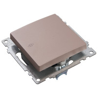 1-клавишный выключатель STEKKER GLS10-7103-02, 250В, 10А, серия Катрин, шампань 39589