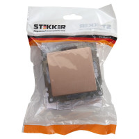 1-клавишный выключатель STEKKER GLS10-7103-02, 250В, 10А, серия Катрин, шампань 39589