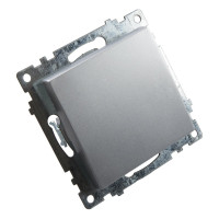 1-клавишный выключатель (механизм) STEKKER GLS10-7103-03, 250V, 10А, серия Катрин, серебро 39575