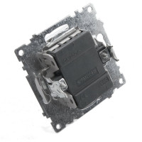 1-клавишный выключатель (механизм) STEKKER GLS10-7103-03, 250V, 10А, серия Катрин, серебро 39575