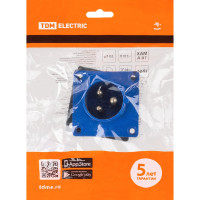 Вилка скрытая TDM ELECTRIC 2Р+РЕ 16А 220В IP44 SQ0607-0001