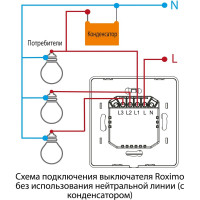 Умный двухкнопочный выключатель Roximo SWBTN01-2