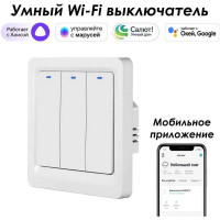 Умный трехкнопочный выключатель Roximo SWBTN01-3
