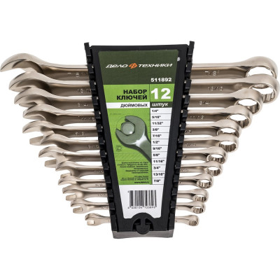 Набор ключей Дело Техники комбинированных дюймовых 12 шт. холдер 511892