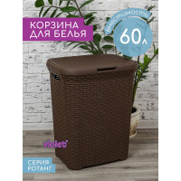 Корзина для белья Violet Ротанг 60 л коричневый 186001