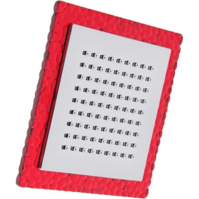 Квадратная стационарная лейка Zein 15x15 см, 1 режим, пластик, красный/хром 7188108