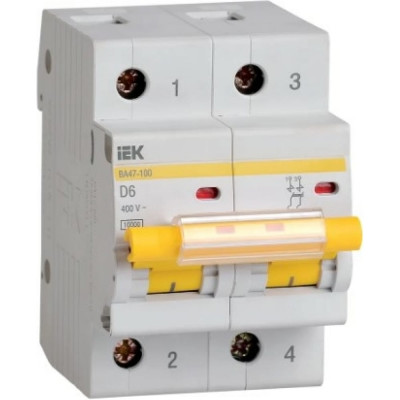 IEK Авт. выкл. ВА47-100 2P 6А 10кА х-ка D MVA40-2-006-D