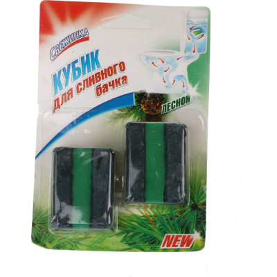 Свежинка Кубик для сливного бачка с гелевой вставкой лесной 2х50 гр 3054