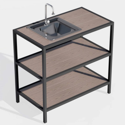 УЛИЧНЫЕ ЛЕСТНИЦЫ Модуль уличной кухни UL с раковиной 85x90x50 см UL-KHN-MK