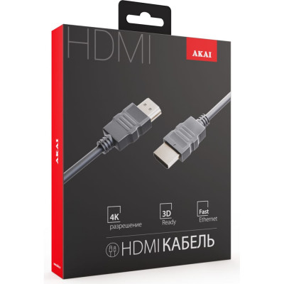 AKAI HDMI-кабель , Ver.1.4, 1м, PVC, черный CE-803B