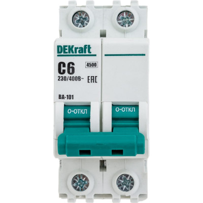 DEKraft Выключатель авт. мод. 2п C 6А ВА-101 4.5кА 11064DEK 121908