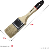 Плоская кисть STAYER UNIVERSAL-EURO светлая натуральная щетина, деревянная ручка, 63мм, 2,5" 0102-063
