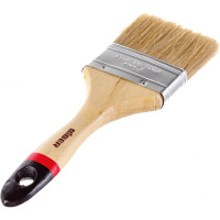 Плоская кисть STAYER UNIVERSAL-EURO светлая натуральная щетина, деревянная ручка, 63мм, 2,5" 0102-063