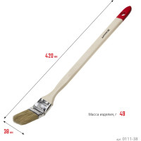 Радиаторная кисть STAYER UNIVERSAL светлая натуральная щетина, деревянная ручка, 38 мм, 1.5" 0111-38