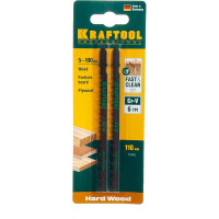 Полотно 2 шт. (110 мм; шаг 4 мм) по дереву для электролобзика KRAFTOOL 159522-4