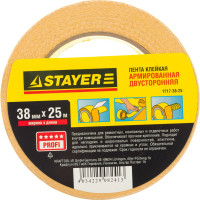 Лента клейкая двусторонняя армированная (38 мм; 25 м) "Profi" Stayer 1217-38-25