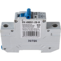 Автоматический выключатель Светозар_ 1п, 20 A, "B", 6 кА, 230/400 В SV-49051-20-B