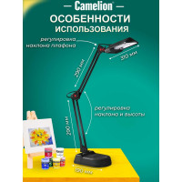 Лампа настольная черная Camelion KD-017A 3276