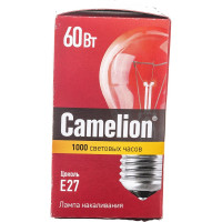 Электрическая лампа накаливания с прозрачной колбой Camelion 60/A/CL/E27,7277