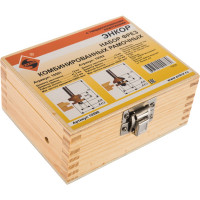 Набор фрез комбинированных рамочных (2 шт; 41.3х23 мм; R 12 мм; хвостовик 12 мм) по дереву Энкор 10590