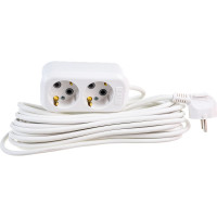 Двухместный сетевой удлинитель LUX У2-Е, 10м 4606400414575