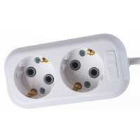 Двухместный сетевой удлинитель LUX У2-Е, 10м 4606400414575