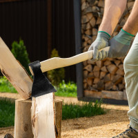 Кованый топор Без бренда 1200г, деревянное топорище, 500 мм, АО 21663