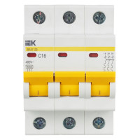 Автоматический 3-полюсный выключатель, 16А, С ВА47-29 4.5кА IEK MVA20-3-016-C
