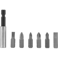 Набор бит и магнитный адаптер (7 предметов) в пластиковом закрытом боксе MATRIX 11392