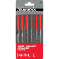 Набор алмазных надфилей 140х70х3, 6 шт MATRIX MASTER 15834