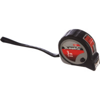 Рулетка MATRIX Continuous fixation, 3 м х 16 мм, обрезиненный корпус, плавная фиксация// 31086