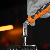 Реверсивная отвертка с шарниром, битами и головками 19 шт SPARTA 115545