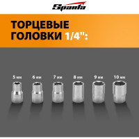 Реверсивная отвертка с шарниром, битами и головками 19 шт SPARTA 115545