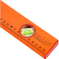 Алюминиевый уровень 1000 мм SPARTA 3 глазка, желтый, линейка// 330295