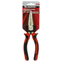 Изогнутые никелированные длинногубцы 180 мм, двухкомпонентные рукоятки MATRIX NICKEL 17422