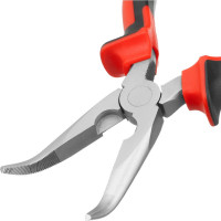 Изогнутые никелированные длинногубцы 180 мм, двухкомпонентные рукоятки MATRIX NICKEL 17422