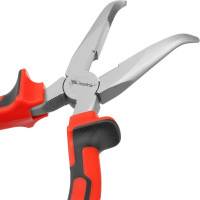 Изогнутые никелированные длинногубцы 180 мм, двухкомпонентные рукоятки MATRIX NICKEL 17422