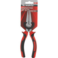 Изогнутые никелированные длинногубцы 180 мм, двухкомпонентные рукоятки MATRIX NICKEL 17422
