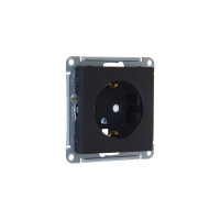 Розетка с заземлением и защитными шторками, черный бархат WESSEN 59 Systeme Electric RS16-152-6-86