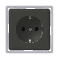 Розетка с заземлением и защитными шторками, черный бархат WESSEN 59 Systeme Electric RS16-152-6-86