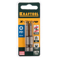 Биты "EXPERT" (E 1/4"; PZ 1; 50 мм; 2 шт.) KRAFTOOL 26123-1-50-2