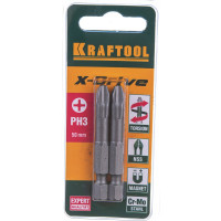 Биты "EXPERT" (E 1/4"; PH 3; 50 мм; 2 шт.) KRAFTOOL 26121-3-50-2