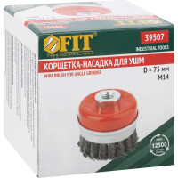 Корщетка-чашка Профи с бандажом для УШМ (75 мм; М14) FIT IT 39507